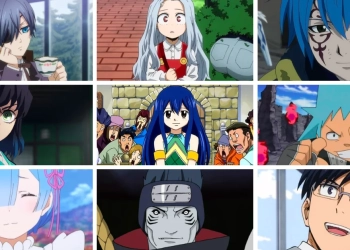 blue haired anime characters
