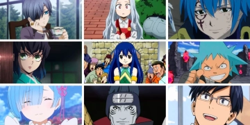 blue haired anime characters