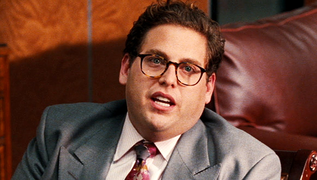 Jonah Hill getting into his character in the 2013 movie The Wolf of Wall Street
