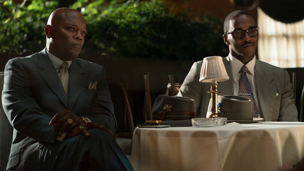 Anthony Mackie and Samuel Jackson from The Banker