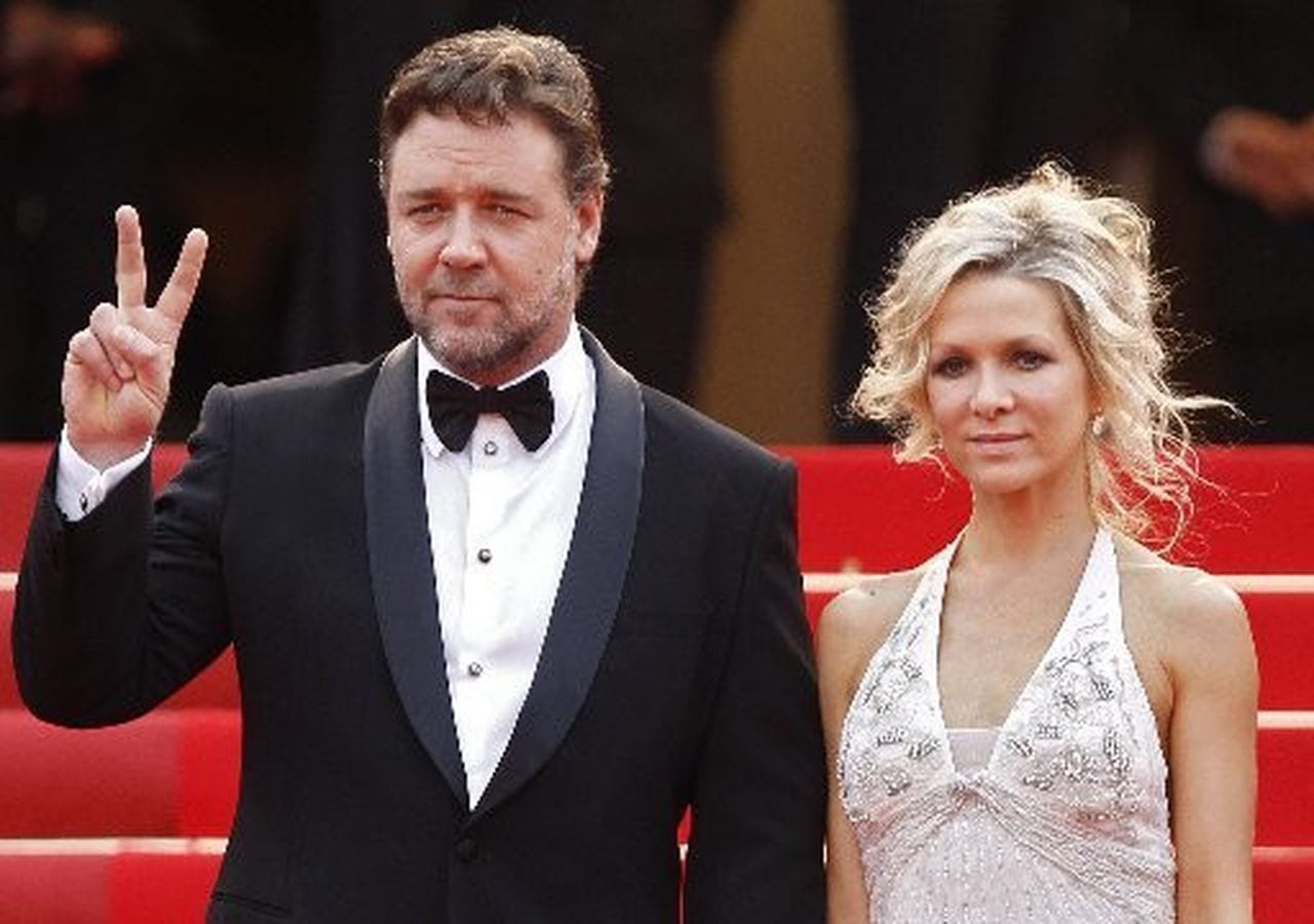 Russell Crowe con su ex esposa