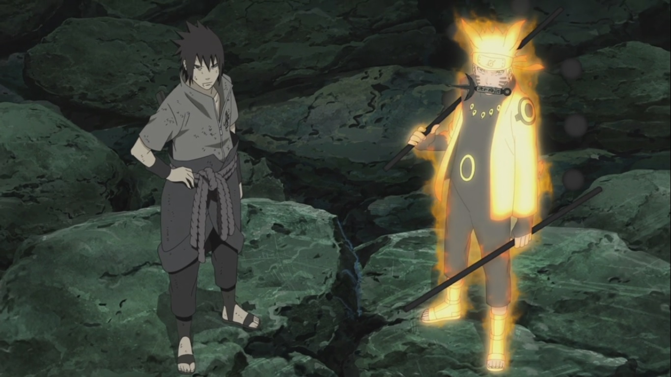 Naruto and Sasuke vs Madara.