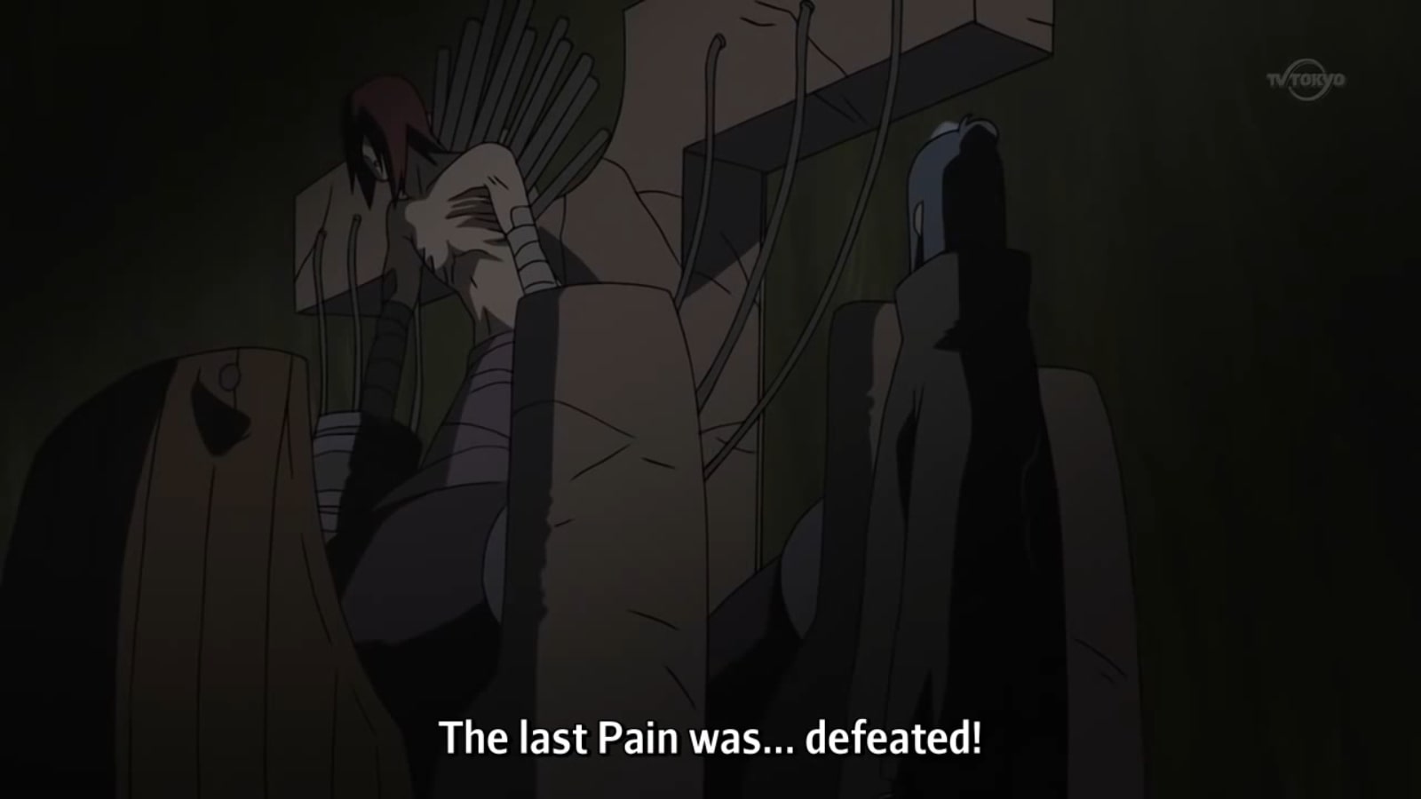 Nagato se dio cuenta de que sus seis caminos de dolor fueron destruidos.