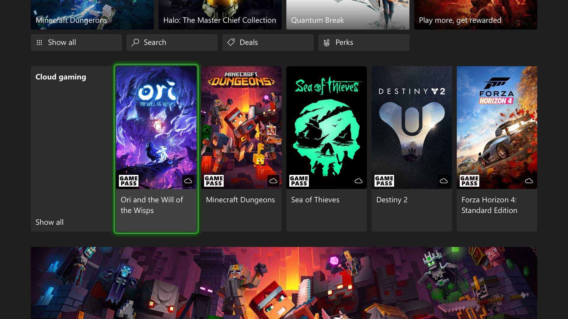 Games on Xbox Cloud
