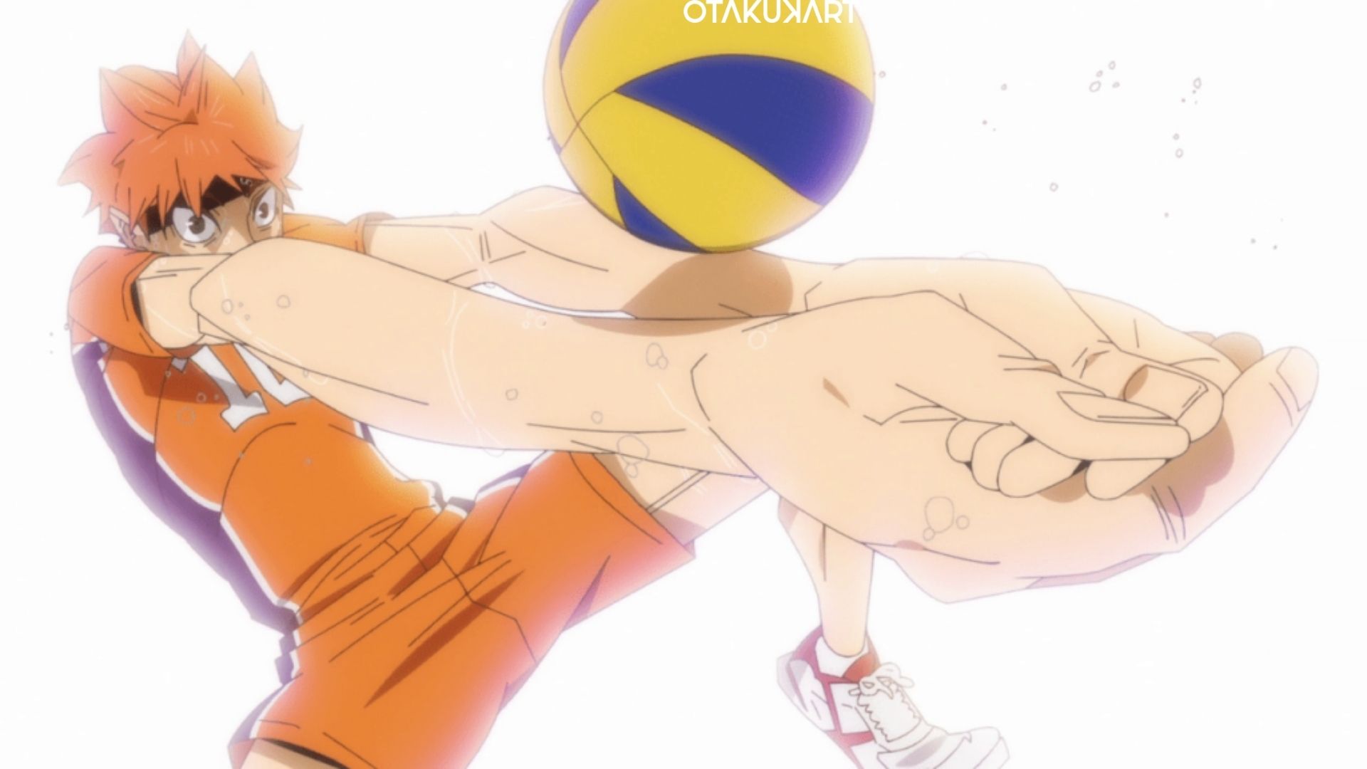 in which episode does Hinata receives the ball in Haikyuu