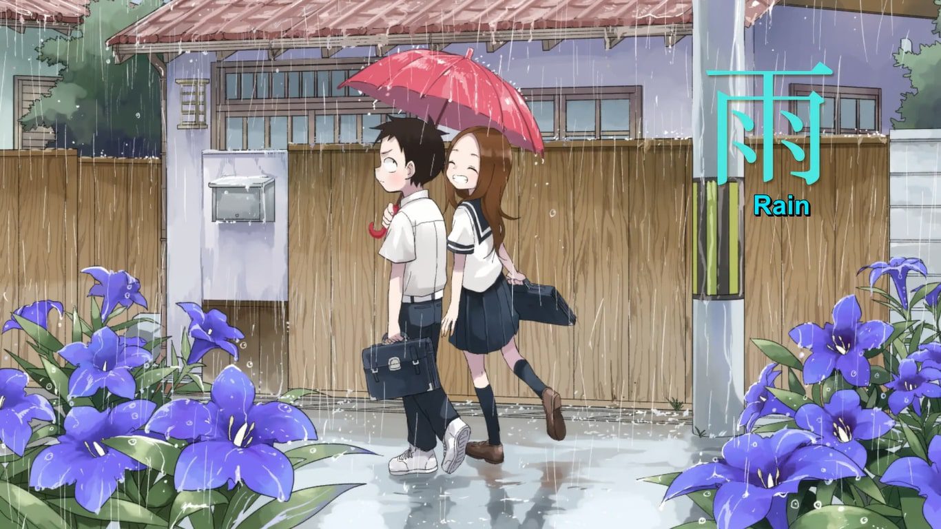 Nishikata and Takagi-san in the rain