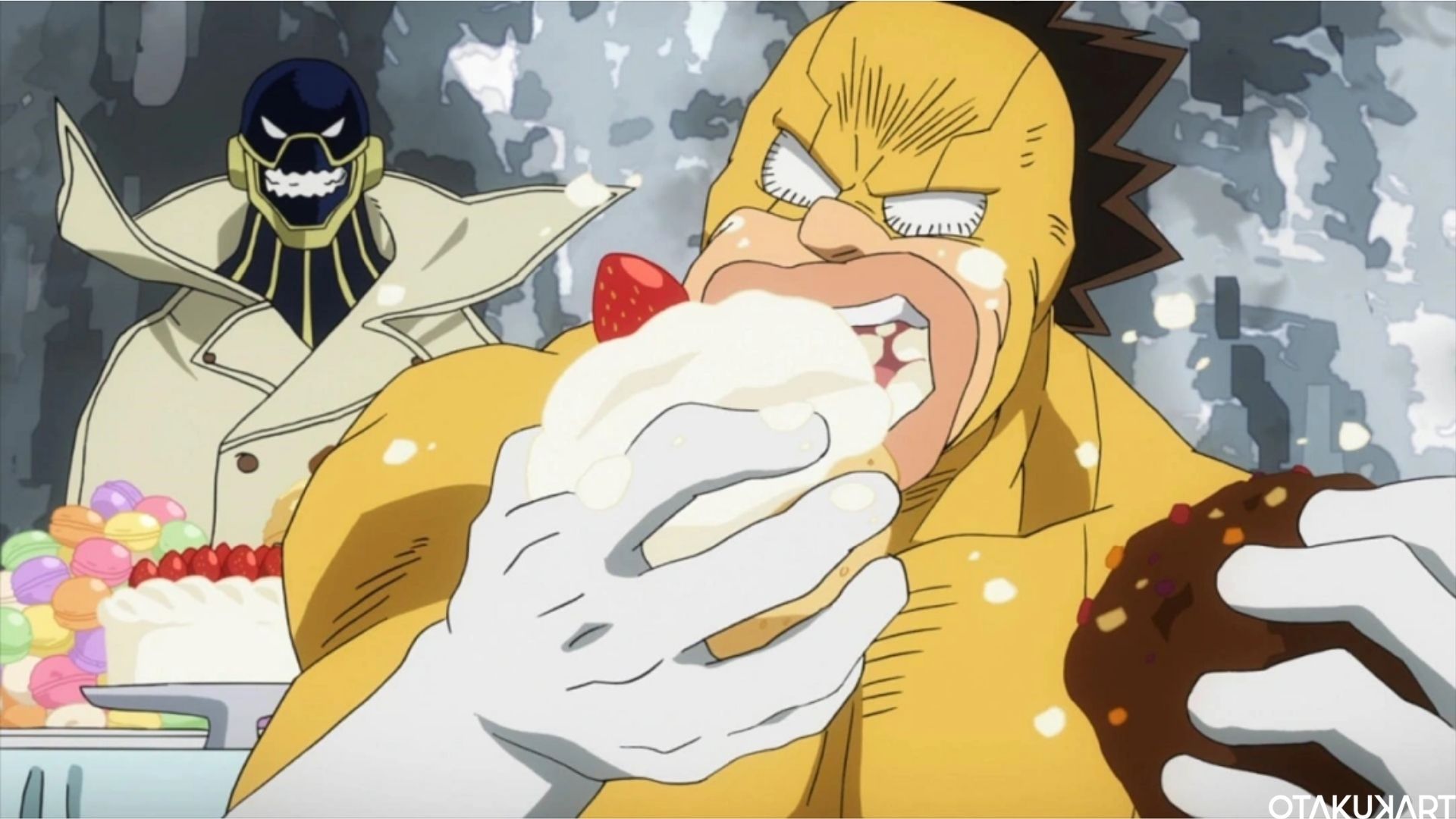 anime male characters who eats something to gain power 