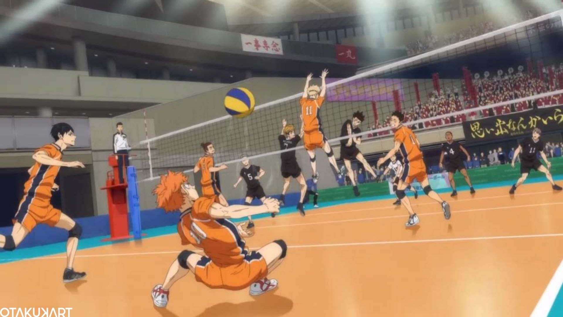 in which episode does Hinata receives the ball in Haikyuu