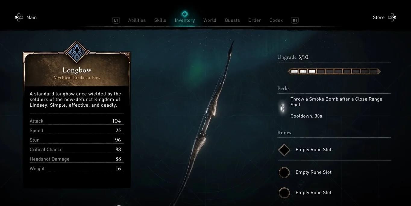 Assassins Creed Valhalla Weapons - Long Bow