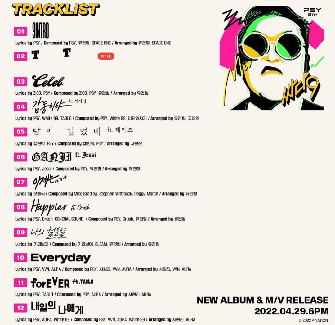 Psy comparte la lista de canciones del álbum