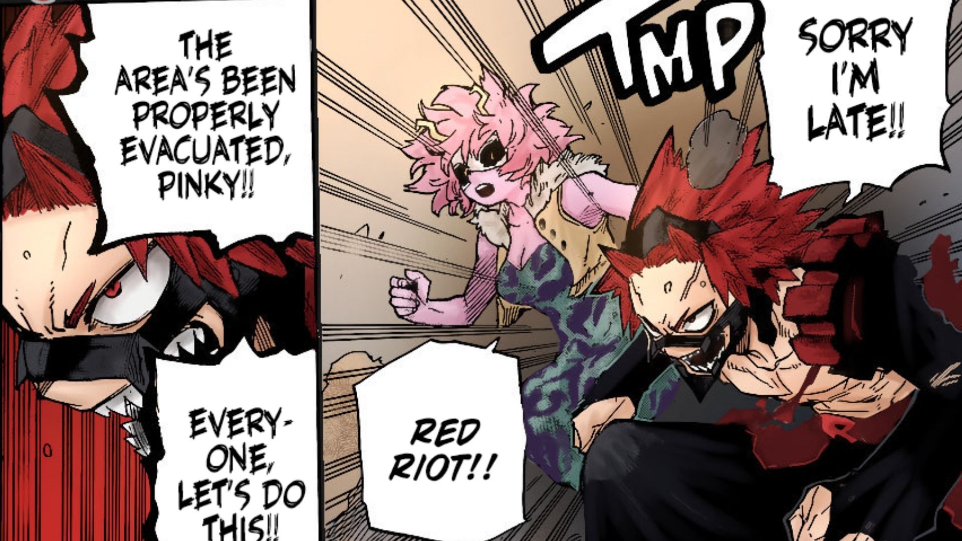 My Hero Academia Chapter 353 raw scans Red Riot and Pinky