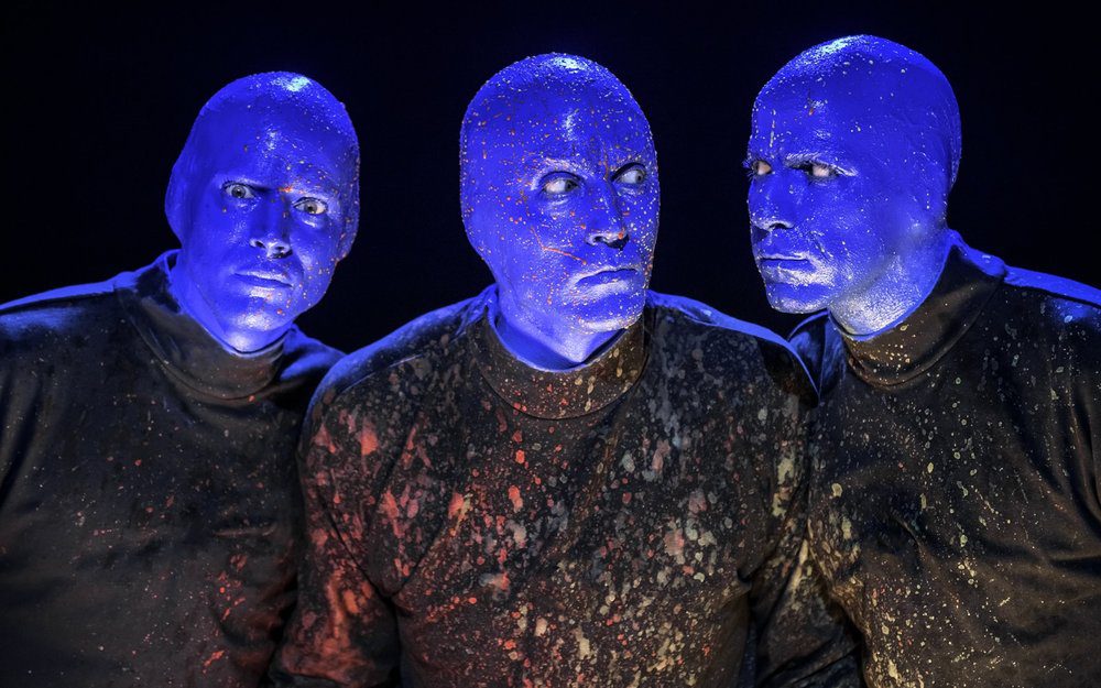 Members of the Blue Man group
