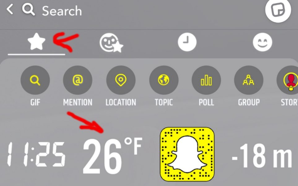 Temperature on Snapchat