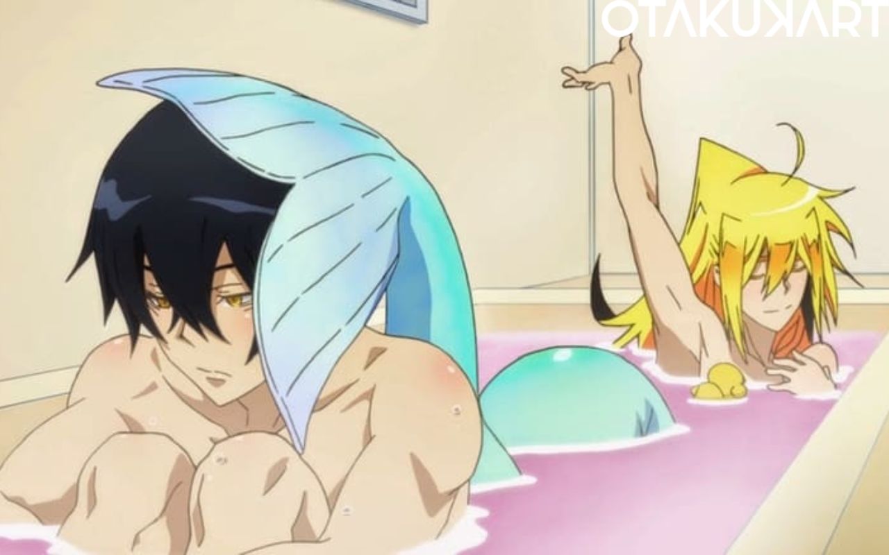 Wakasa and Tatsumi in a tub