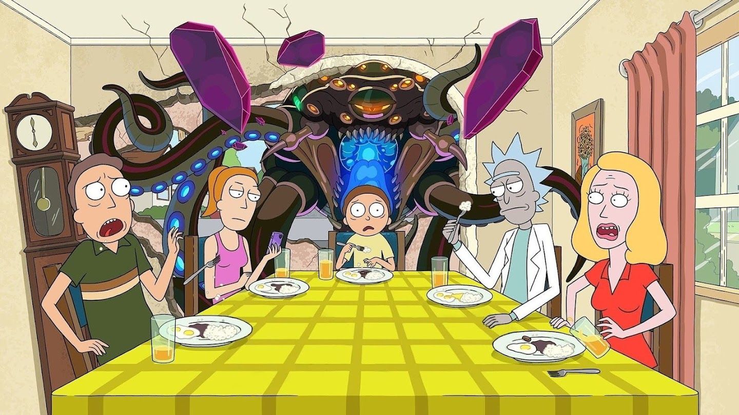 A scene from the TV show, Rick And Morty