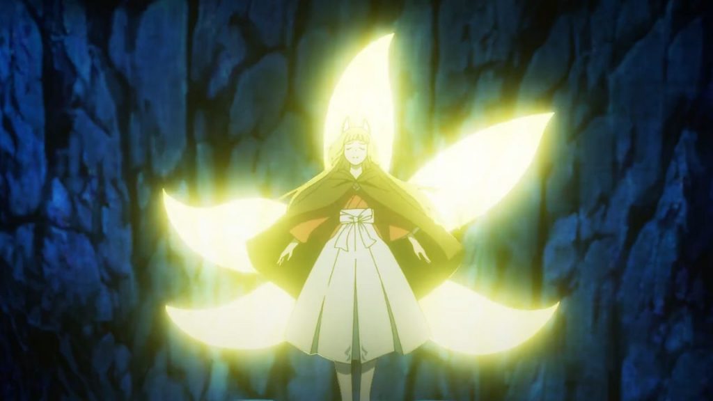 Sanjouno Haruhime using her magical ability