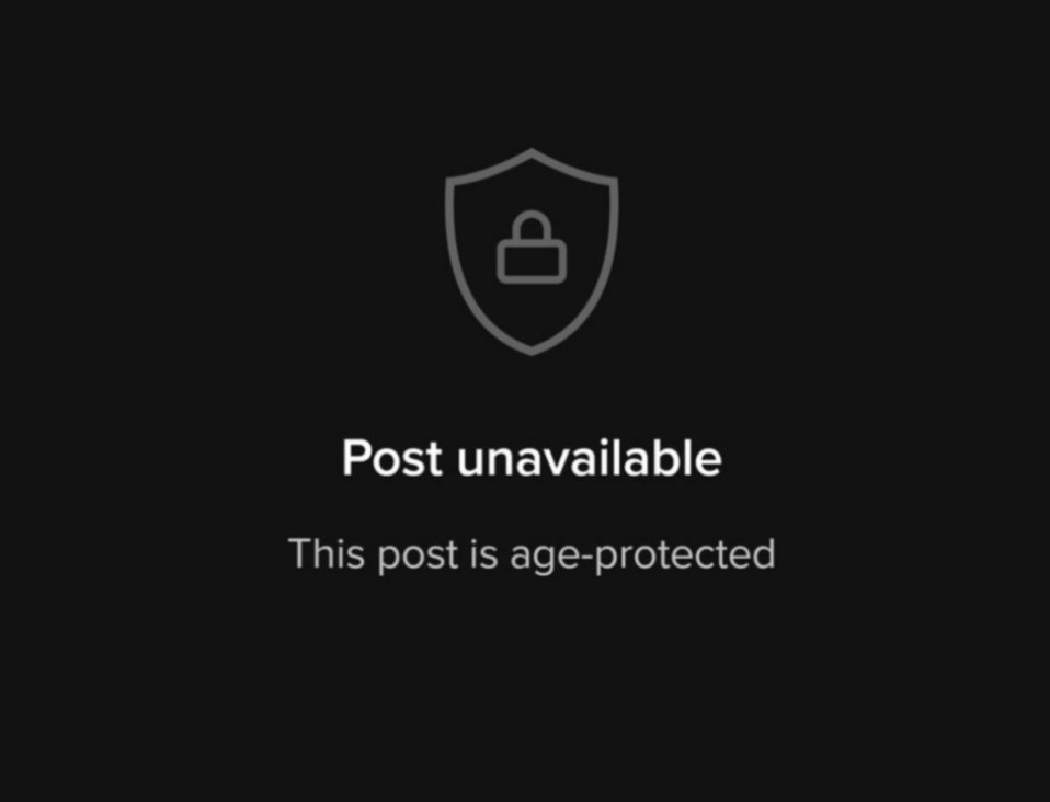 Tiktok Post is age-protected