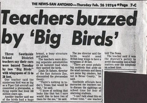 to show the Texan newspapers publish the bizarre sighting