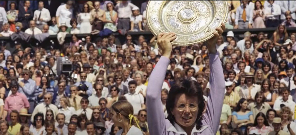 Billie Jean King With her Trophy