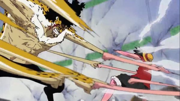 what episode does luffy turn gear 5 against lucci