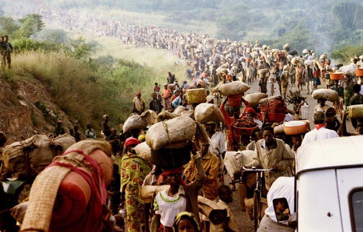 The Rwandan people fleeing