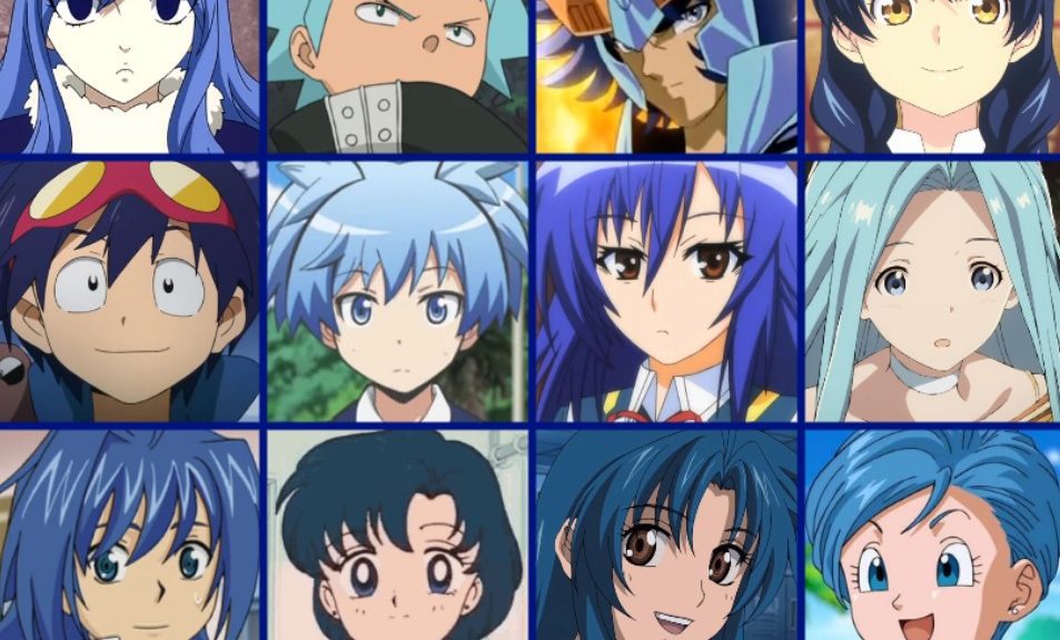 7. "Blue Hair Anime Hairstyle Reference" - wide 7