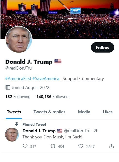Has Donald Trump's Twitter Handle Been Restored?