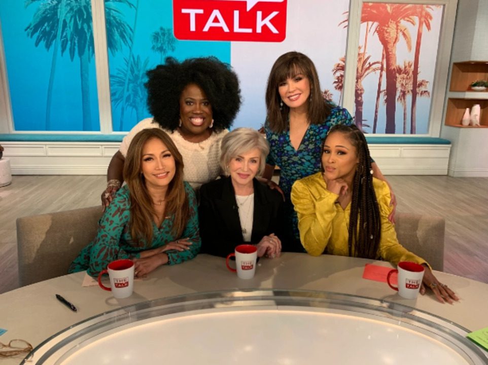 The Talk show, Sharon with her cast members