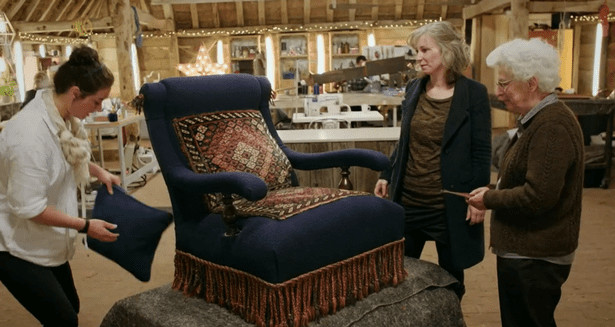 The crafts woman of the show making sofa