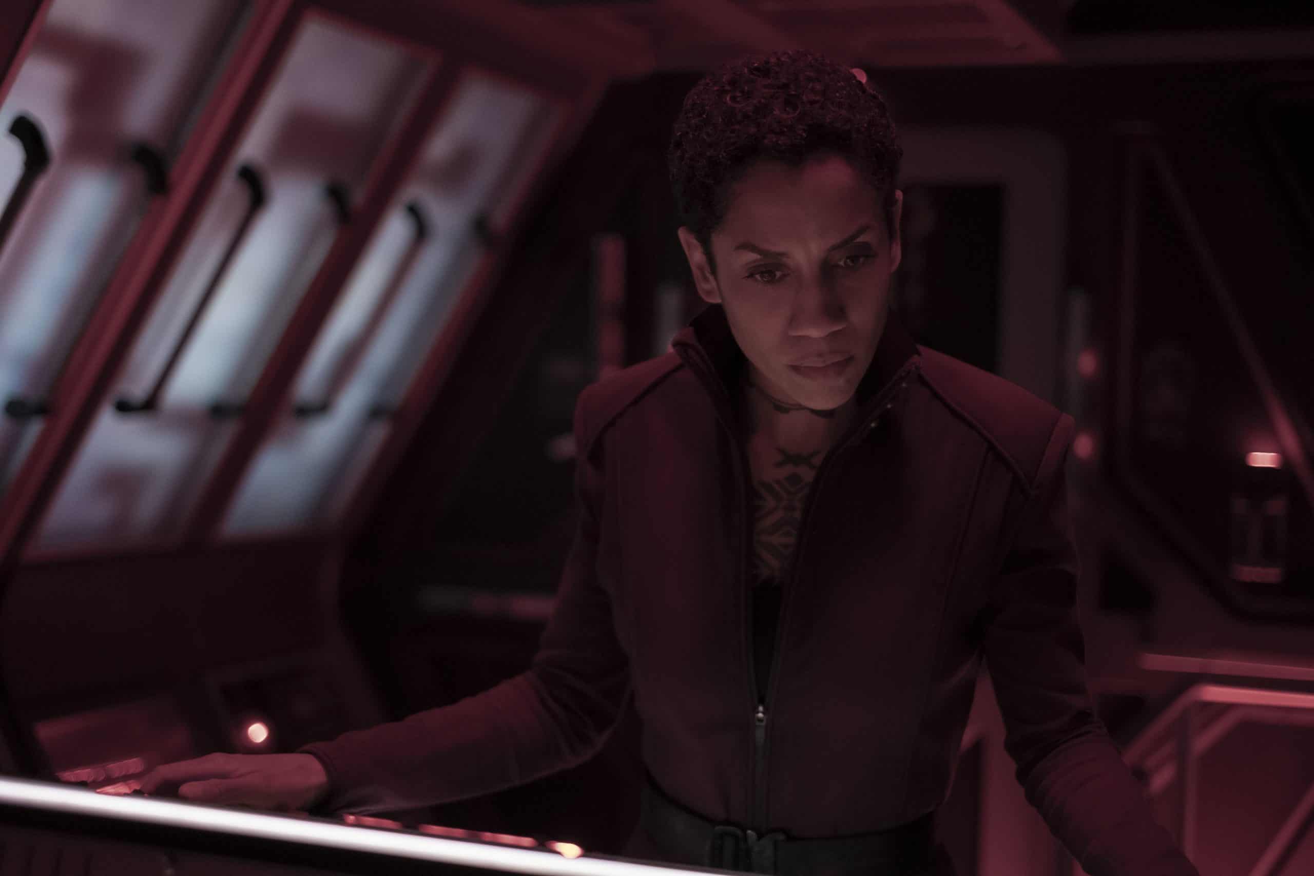 A still from The Expanse featuring the character Naomi Nagata