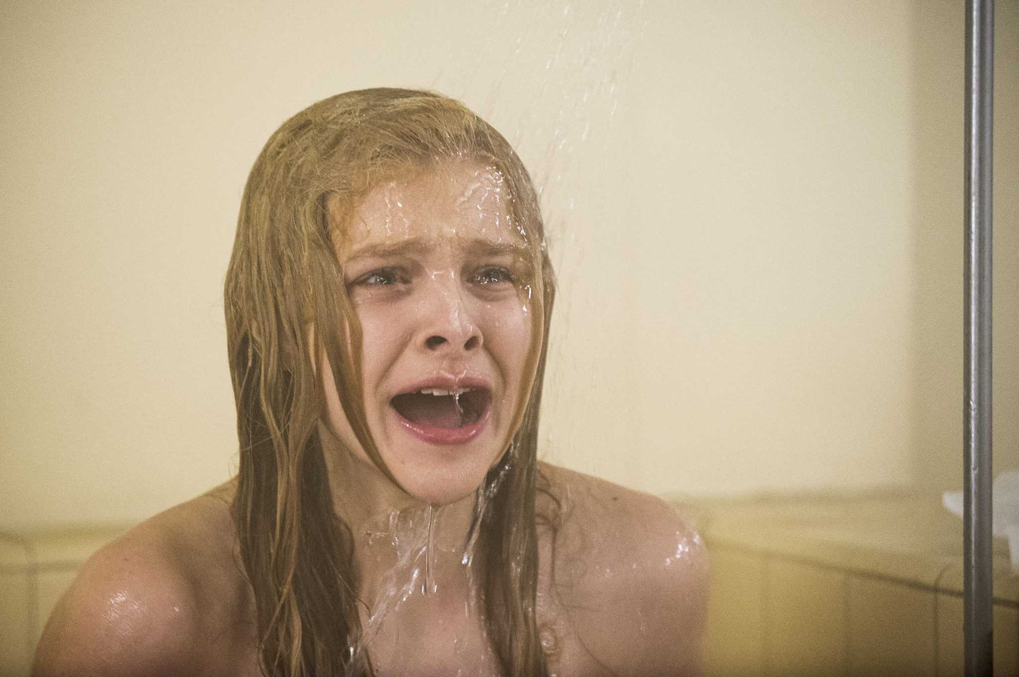 A still from Carrie (2013) featuring Chloe Grace Moretz