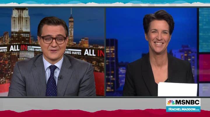  Rachel Maddow interviewing at her show