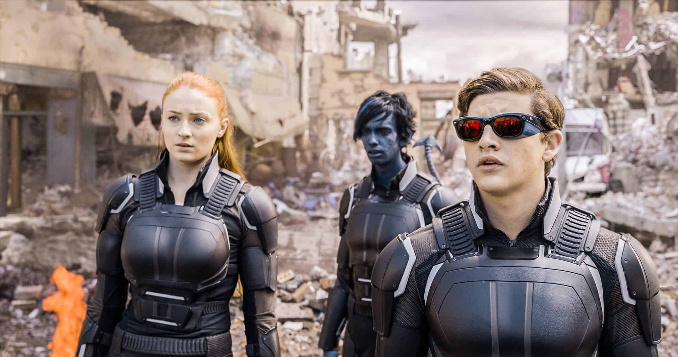 Sophie Turner, Tye Sheridan and Kodi Smit-McPhee in X-Men Apocalypse as Jean, Cyclops and Nightcrawler
