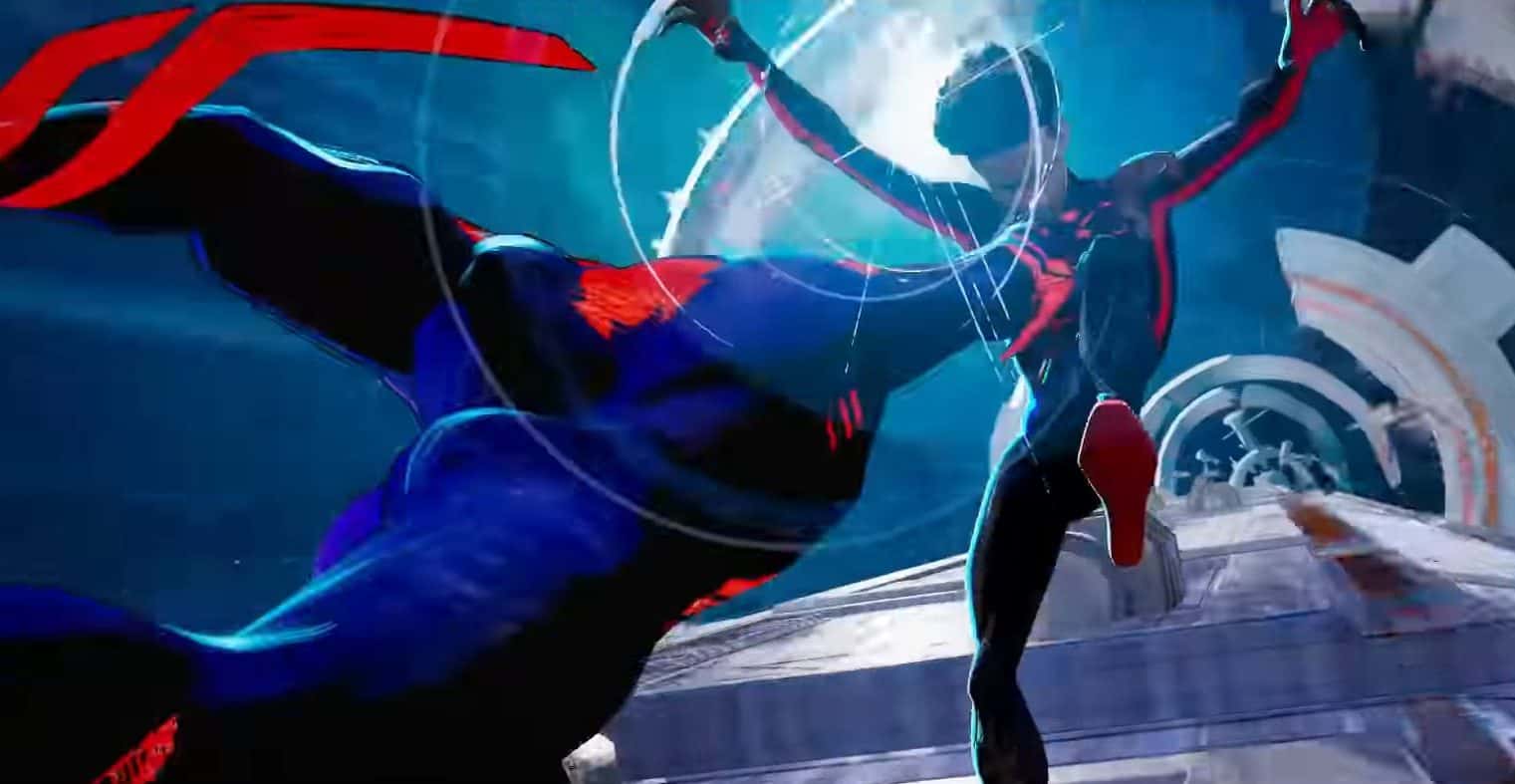 Spider-Man 2099 Fighting Miles Morales