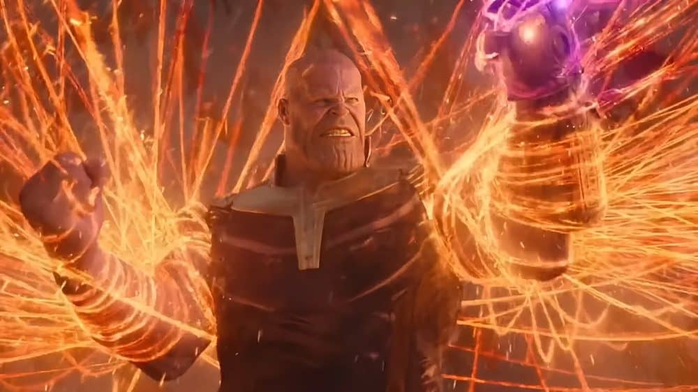 Thanos using Power Stone against Doctor Strange