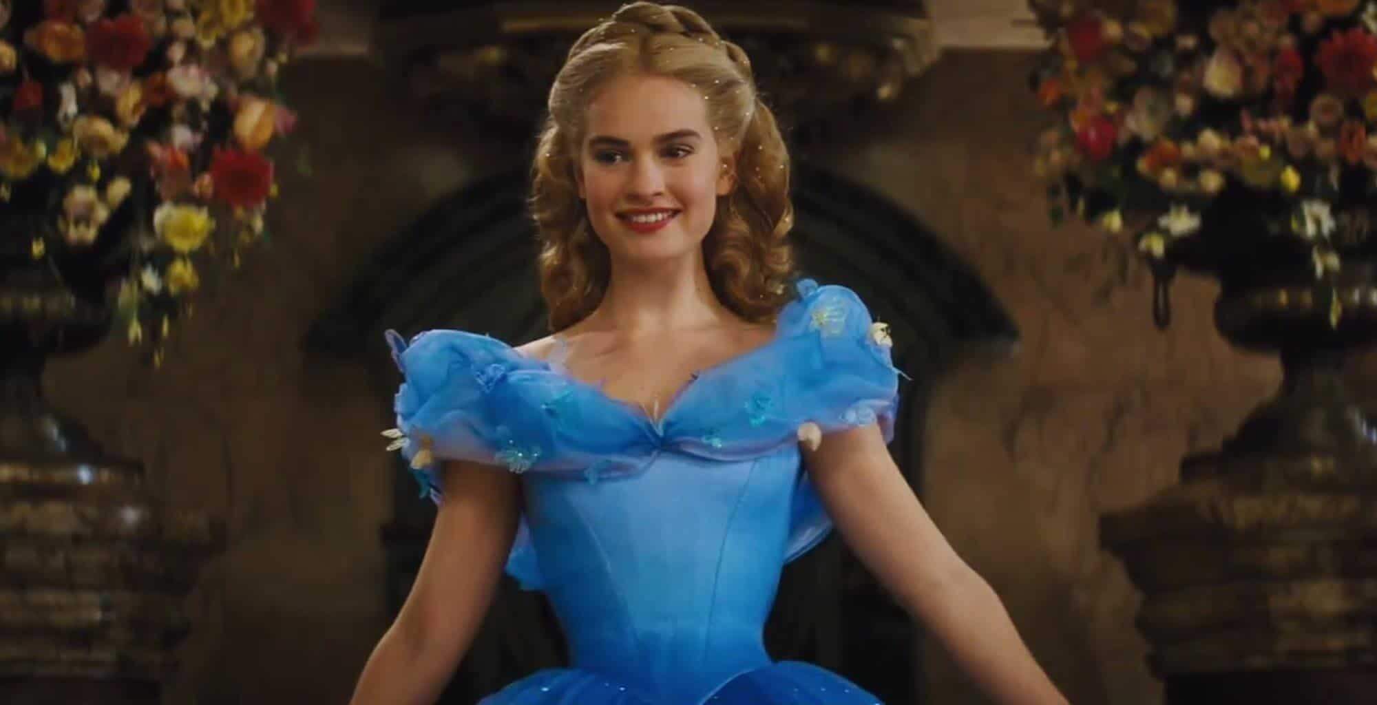 Lily James in the fantasy-romantic movie 'Cinderella'. 