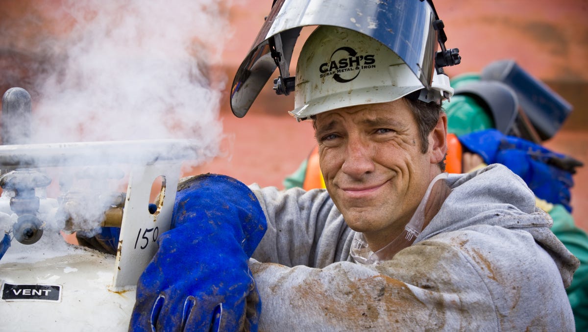  mike Rowe at a chemical factory" 