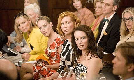 Sarah Jessica Parker, Chris Noth, Cynthia Nixon, and Kristin Davis in the movie 'Sex and City'
