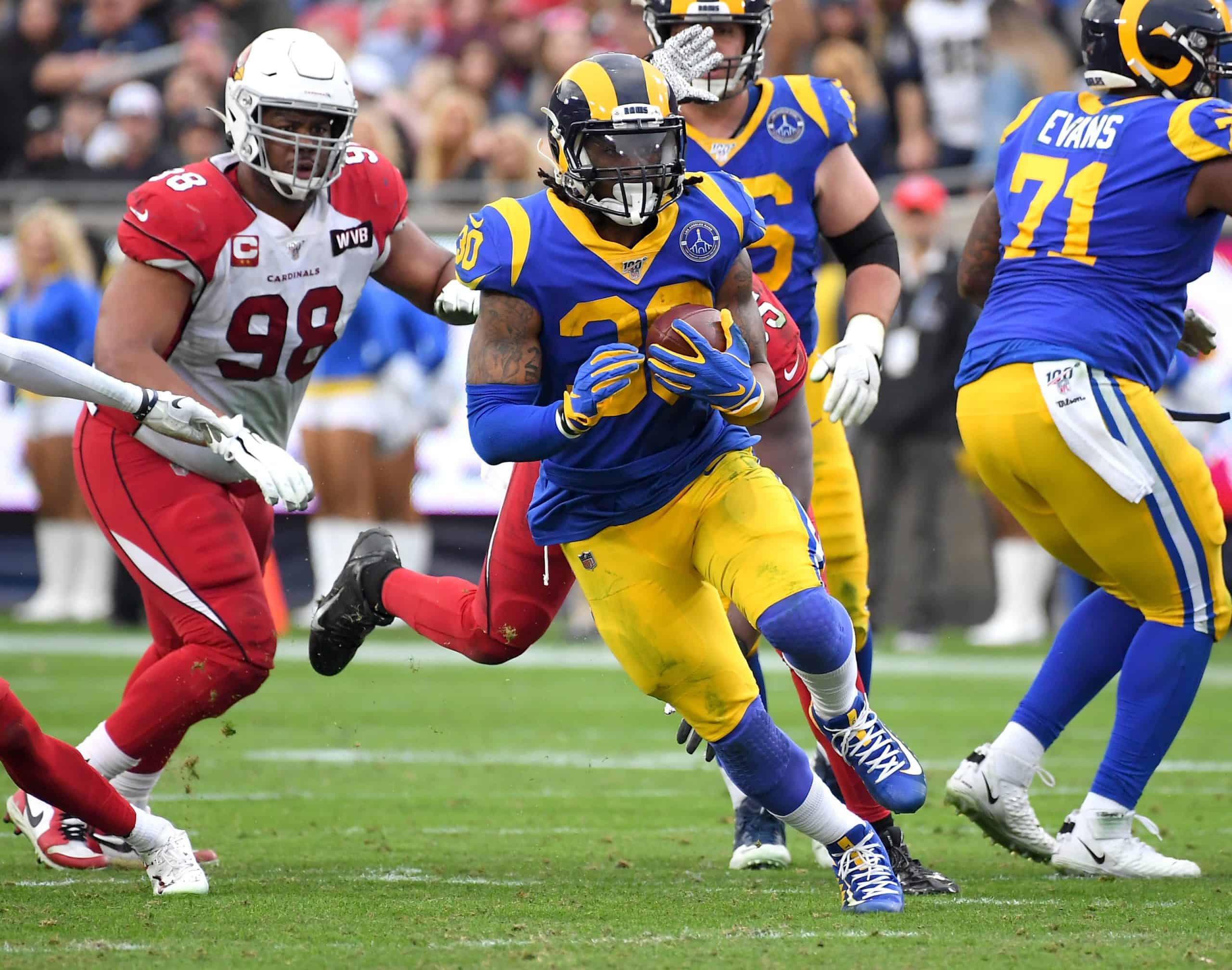 Todd Gurley in the game at Los Angeles 