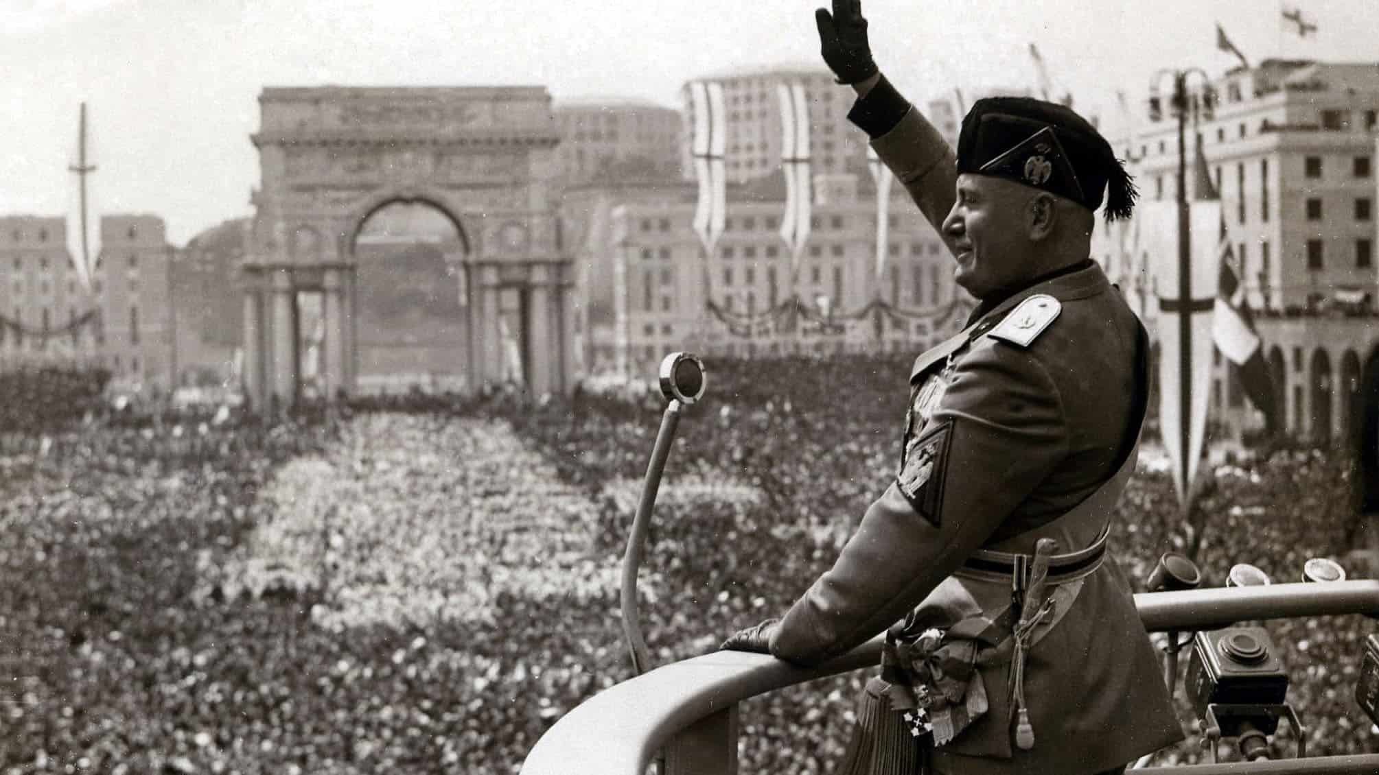 Benito Mussolini during his address of fascism 