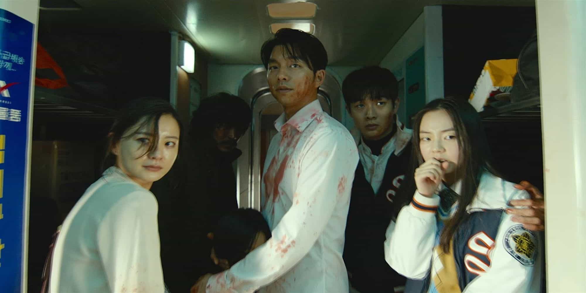 Gong Yoo, Jung Yu-mi, Sohee, Gwi-hwa Choi, and Choi Woo-sik in Train to Busan 