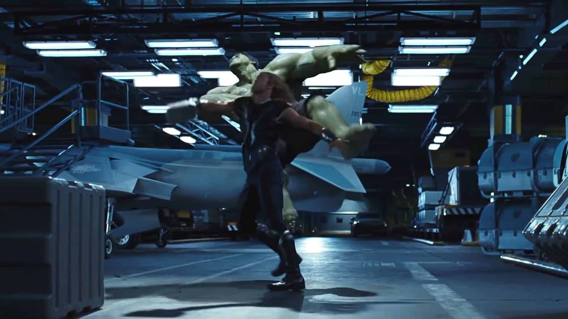 Hulk taking hit from Thor