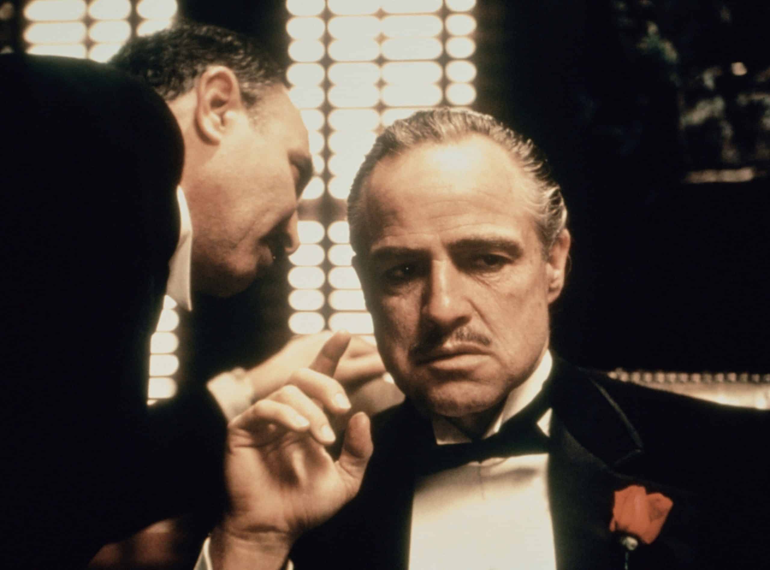 Marlon Brando and Salvatore Corsitto in The Godfather 