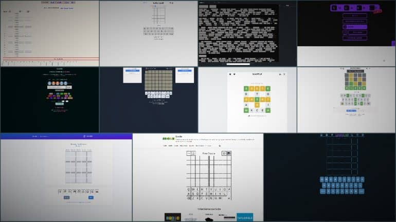Collage of 25 games like Semantle