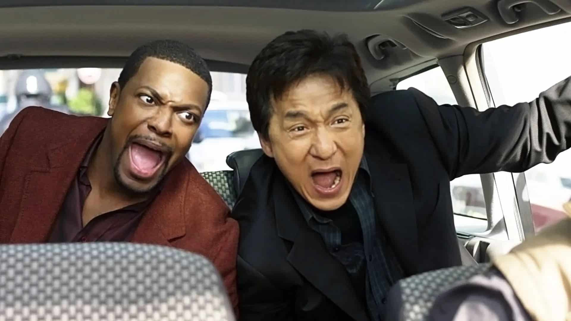 A Still of Chris Tucker and Jackie Chan as Carter and Lee from the Movie Rush Hour 2 (2001).