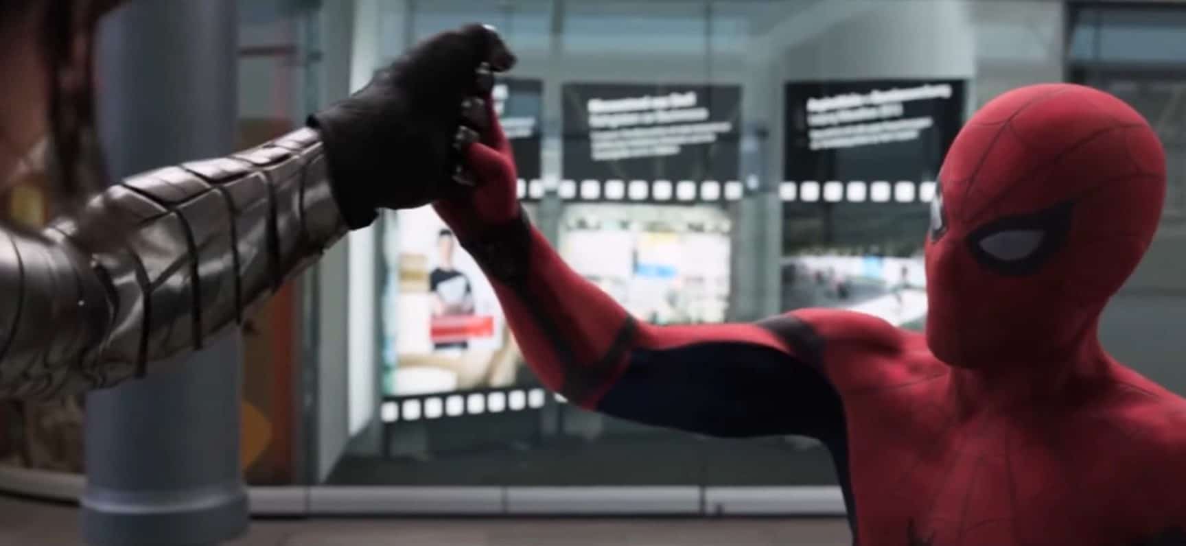 Tom's Spider-Man stopping a punch from Winter Soldier