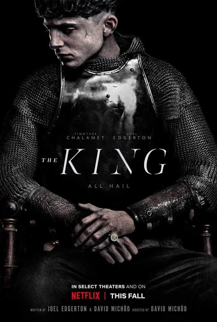 The King movie poster with Timothee Chalamet