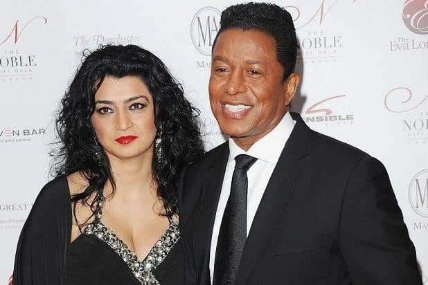 Jermaine Jackson (right) with his last ex wife Halima Rashid (left)