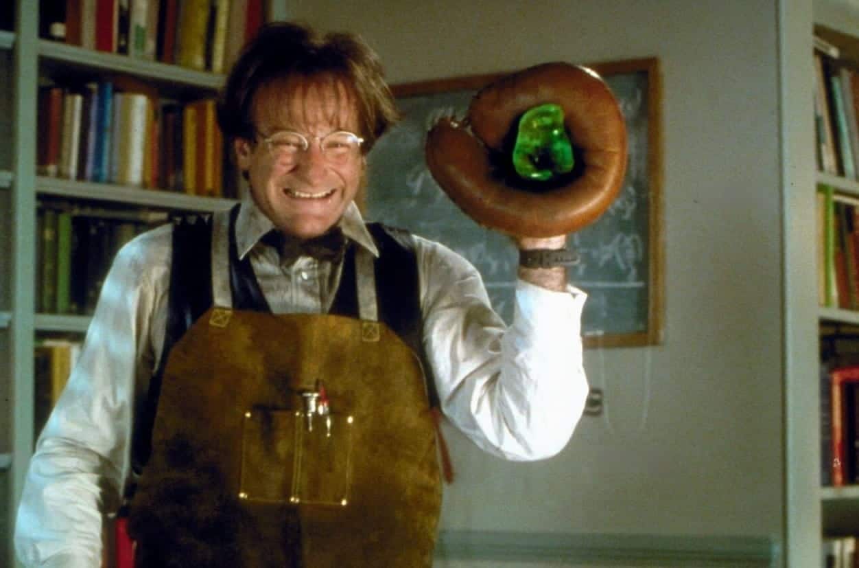 robin williams catching his newest anti-gravity creation known as flubber