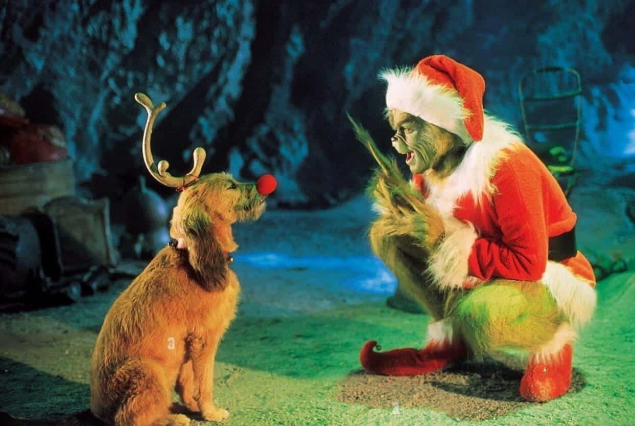 Grinch conspiring with his dog to steal their favorite Holiday Christmas 
